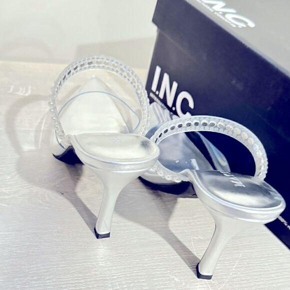 MATEO BY INC Clear Cindy Pointy Toe Stiletto Heeled pumps Mules Shoes 5.5 M - Picture 9 of 11